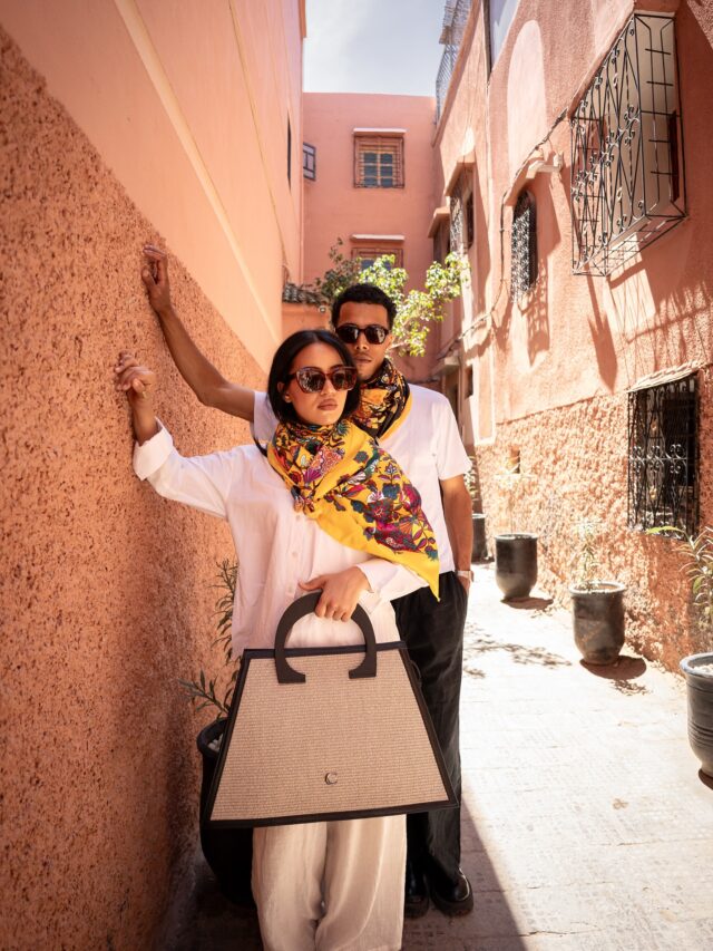 When an alley in the Medina of #Marrakech becomes a runway. The #CONSTASY bag doesn’t follow — it leads. With silk whispers and shadows framed in shades. #SS25 #CONSTASYStateOfMind #Zahara